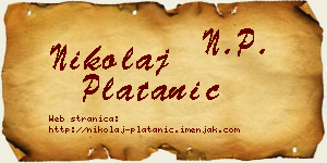 Nikolaj Platanić vizit kartica